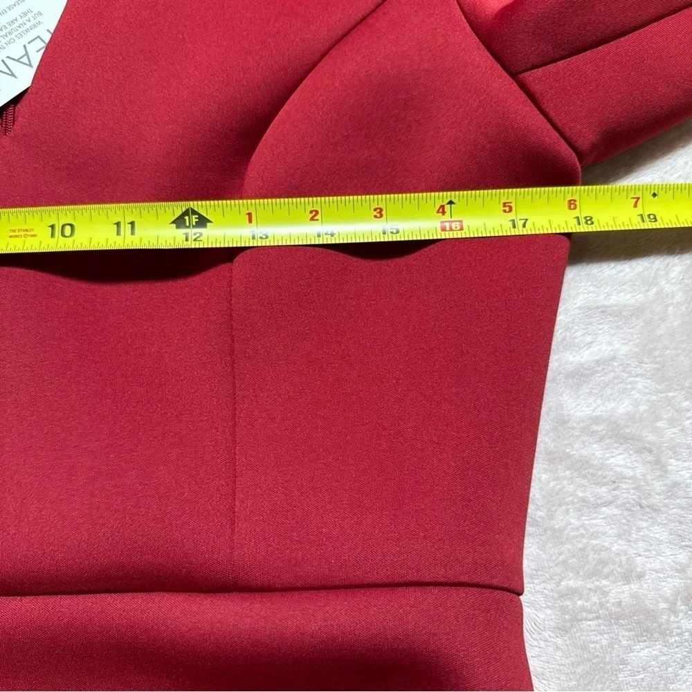 Badgley Mischka Scuba Dress Size 10 Deep Red Lined Workwear Professional - Picture 10 of 12